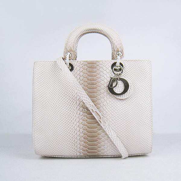 Christian Dior 1886 Snake Leather Shoulder Bag-Gray